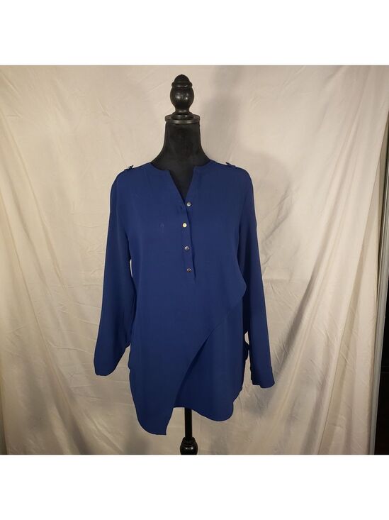 new directions Tops - Elegant New Directions Blue Women's Asymetrical Top - PM